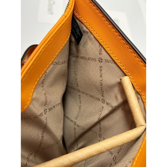 Michael Kors Wristlet Double Zip Large Wallet MK Signature honey comb yellow - Picture 8 of 10